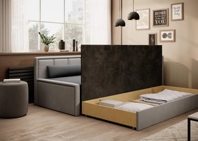 Sivá ženilková rozkladacia/s úložným priestorom pohovka 214 cm Fulgeo – ELTAP