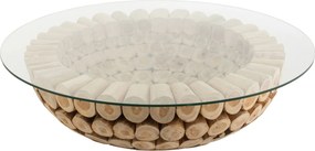 Prírodné konferenčný stôl z drevených klátikov Discs - Ø90 * 30cm