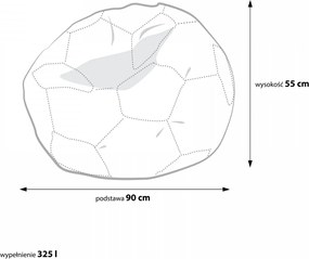 Sedací vak Sport L - Bielo-Oranžový E01/E04