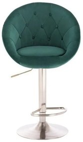 LuxuryForm DESIGN Barová stolička VERA VELUR na striebornom tanieri - zelená