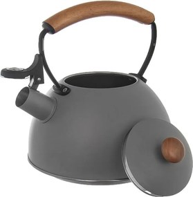 Nerezová pískacia kanvica WOODEN, 2,9 l