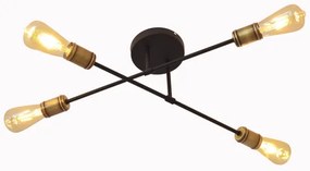 Prisadený luster CAMBRIDGE 4xE27/20W/230V čierna/zlatá