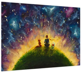 Obraz - Malý princ a líška (70x50 cm)