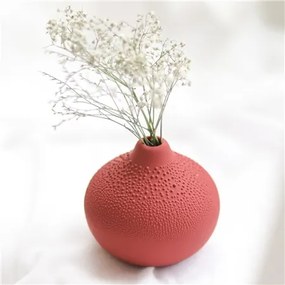 Porcelánová váza tehlovo červená s kvapkami