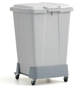 Set OLIVER, 1x90 L odpadkový kôš + šedé veko + vozík