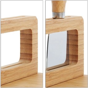 Bambusové servírovací prkénko s noži SALERS hnědé