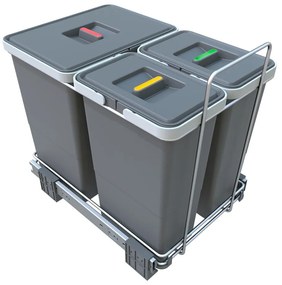 Plastový odpadkový kôš na triedený odpad/vstavaný 18 + 8 + 8 l Ecofil - Elletipi