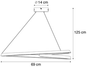 Škandinávske závesné svietidlo béžové 72 cm vrátane LED s 3-stupňovým stmievaním - Circuit