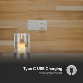 LED Stolná nabíjacia lampa LED/2W/5V 3000K medená