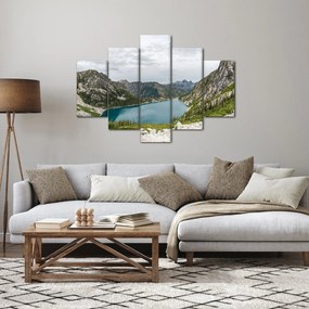 Obraz jazera v horách (150x105 cm)