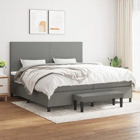 Boxspring posteľ s matracom tmavosivá 200x200 cm látka 3136462