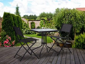 Záhradný stôl 80 cm sklenený