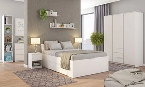 Posteľ so zásuvkami Carlos 140x200, biela