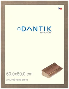 DANTIK rám na obraz 60x80 | ANDRÉ velká bronz (Plexi Čiré)