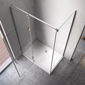 BPS-koupelny Obdĺžnikový sprchový kút HYD-OK02D 120x80 chróm/transparent + vanička HYD-OSV-ST03C biela