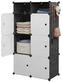Hogler 3412 Variabilný policový systém 14 políc, 72 x 129 x 47 cm, čierna farba