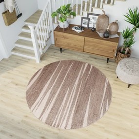 Koberec SARI 3436A 3UX tmavobéžový kruh