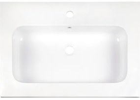 Kúpeľňová zostava Sanox Porto mramor zrkadlo 70 cm biela s LED