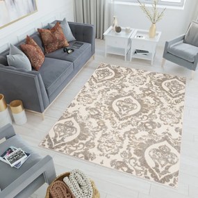 Terasový béžový koberec s ornamentom Šírka: 120 cm | Dĺžka: 170 cm