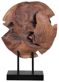 Dekoratívna rybia figúrka svetlé drevo PLAICE FISH Beliani