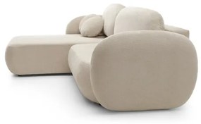 Rohová rozkladacia sedacia súprava s úložným priestorom do tvaru L OLBIA ľavá béžová