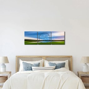 Obraz lúky (s hodinami) (90x30 cm)
