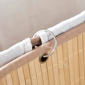 Bambusový kôš na bielizeň 72L, 40 x 60 x 30 cm, prírodný