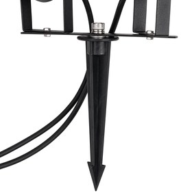 Záhradné bodové svetlo čierne vrátane kábla a zástrčky 2-svetlo IP65 - Basic