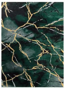 Koberec EMERALD exkluzívny 1018 glamour, styl marmur fľaškovo zelený / zlatý