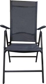 TRENDIE Záhradné stoličky s polohovateľným operadlom sada 2ks čierne