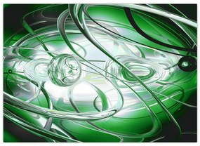 Zelený abstraktný obraz (70x50 cm)