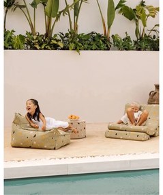 Zelený detský sedací vak z textílie buklé/ženilkový Terrazzo Chair – Wigiwama