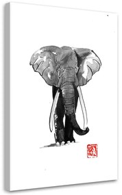 Gario Obraz na plátne Čiernobiely slon - Péchane Rozmery: 40 x 60 cm
