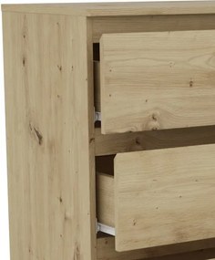 Komoda so 4 zásuvkami Carlos, dub artisan, 75 cm