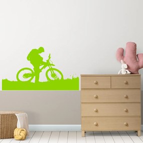 Veselá Stena Samolepka Cyklokros Farba: zelená, Veľkosť: 80 x 45 cm