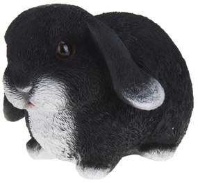 Záhradná figúrka z polyresinu Bunny, 16 cm, čierna