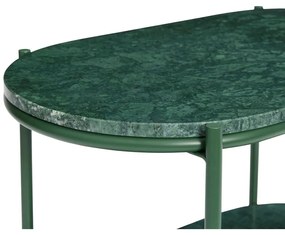 Tmavozelený mramorový konferenčný stolík 34x58 cm Nusa – Hübsch