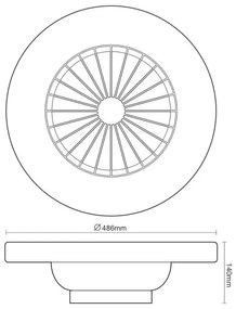LED Stropné svietidlo s ventilátorom OPAL LED/48W/230V + diaľkové ovládanie