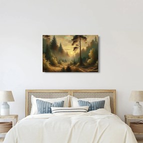 Obraz - Slnko žiariace lesom (90x60 cm)