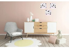 Detské závesné svietidlo Minnie, 3x textilné tienidlo so vzorom, o