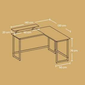Rohový písací stôl SOLEA čierna