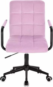 LuxuryForm DESIGN Otočná stolička VERONA BLACK VELUR na čiernej podstave s kolieskami - levanduľová