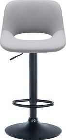 Barová stolička Camden - koženka, čierny rám - Sivá