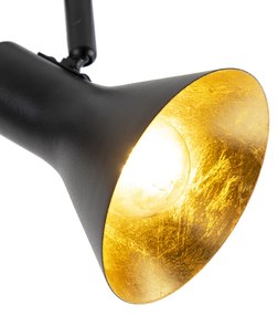 Moderná bodová čierna so zlatým 3-svetlom - Magno