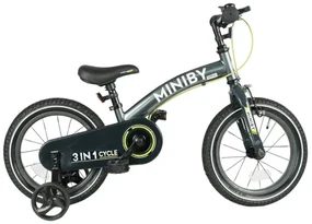 Detský bicykel Miniby 14" sivý