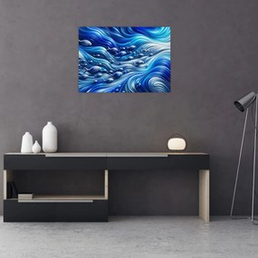 Sklenený obraz – Ryby vo vlnách (70x50 cm)