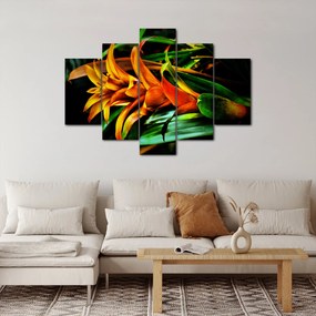 Obraz oranžovej kytice (150x105 cm)