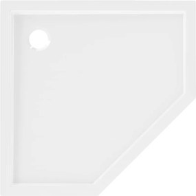 Mexen Flow Slim, päťuholníková sprchová vanička 90 x 90 cm, biela lesklá, 46P109090