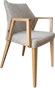 Čalúnené polo-kreslo ZORA s dubovými nohami a podrúčkami, 56x60x87 cm Catch-Me22