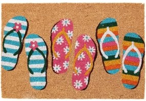 Kokosová rohožka Flip flops, 39 x 59 cm